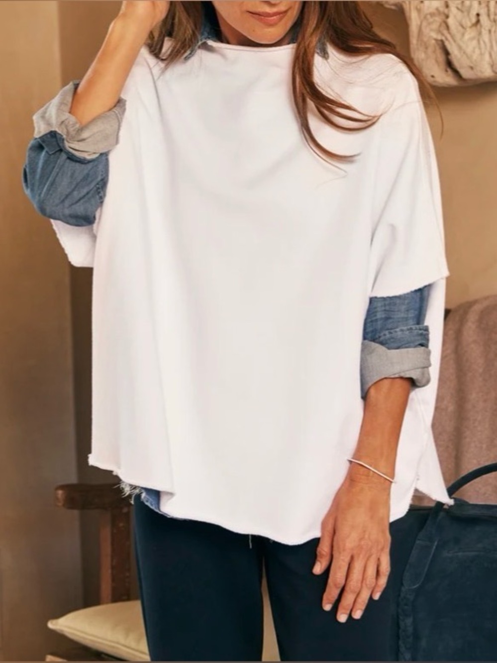 NWOT Frank & Eileen Audrey Funnel Neck Capelet